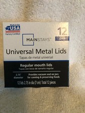  Mainstays™ Universal Metal Lids  Regular Mouth Canning Lids  12 Lids