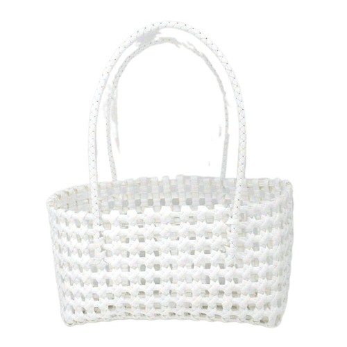 Solid Color Tote Bag Woven Beach Bag Fashion Handbag - Picture 14 of 19