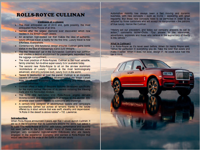 2018 Rolls-Royce Cullinan rare book brochure press kit magazine NO