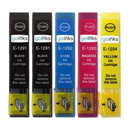 5 Ink Cartridges non-OEM to replace T1295 & T1291 Compatible (1x Set + Black) - Picture 1 of 2