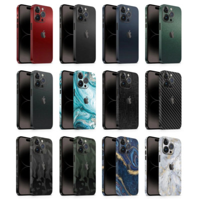 iPhone 16 15 13 14 12 11 Skin Pro Max Case Screen Protector Back Wrap Decal