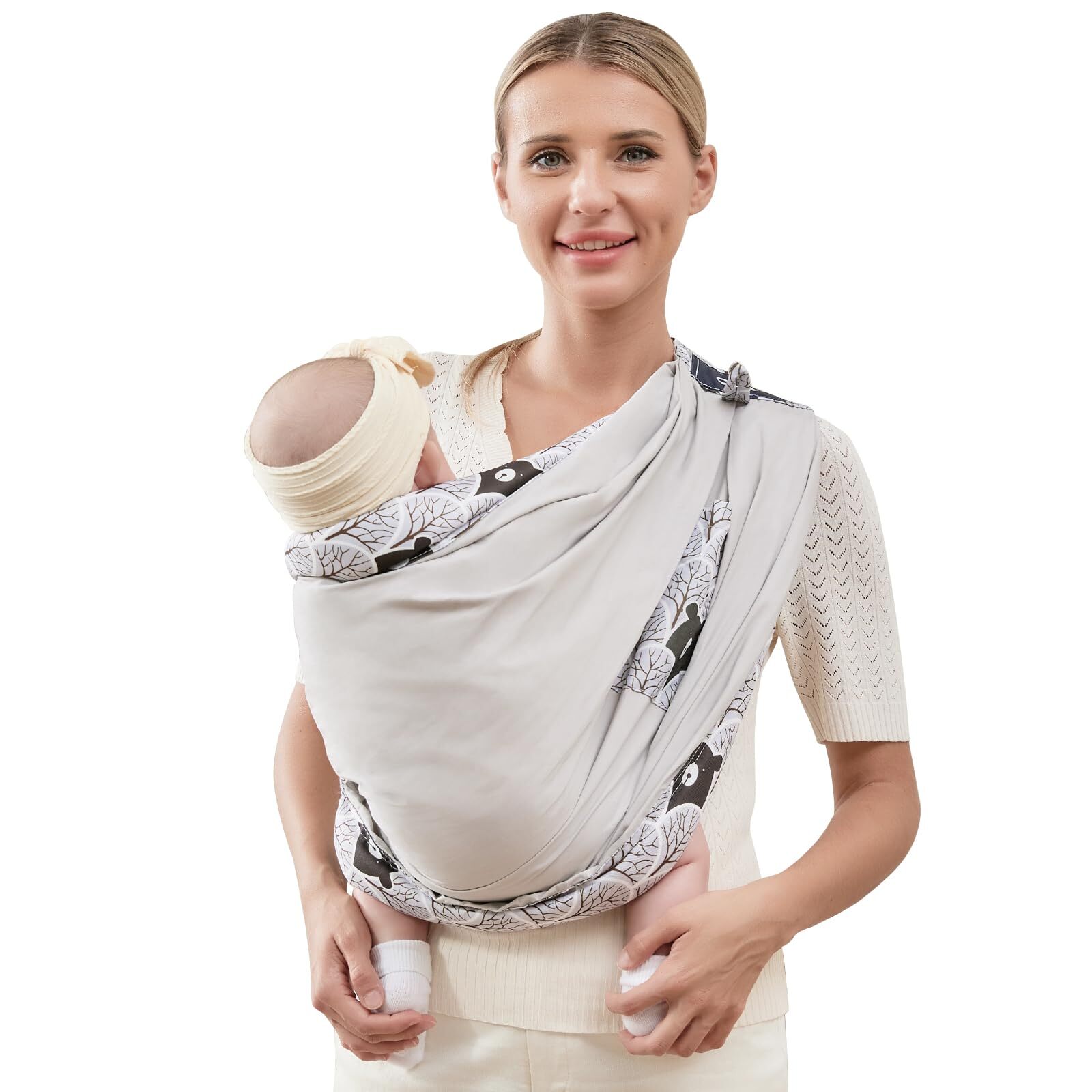 Baby Carrier by Cuby Natural Cotton Baby Wraps Sling Baby Holder Extra Comfor...-image