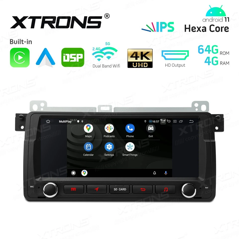 AUTORADIO ANDROID 11 BMW E46 4GB RAM 64GB ROM WIFI CARPLAY OCTA CORE GPS USB - Immagine 4 di 4