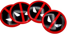 4 Pack Aluminum Deadpool Wheel Cap Decal Stickers Truck, Car, 56mm 2.20"