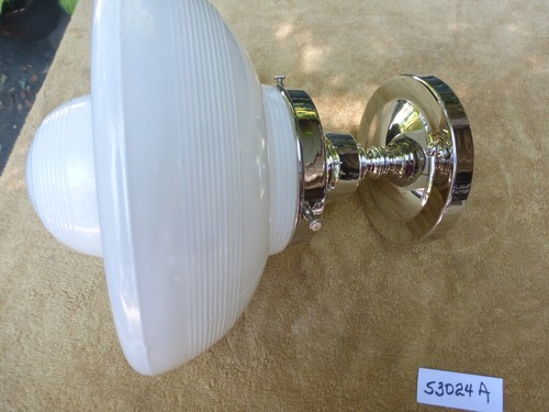 Antiguo accesorio de montaje semi empotrado de vidrio opelino satinado decorativo vintage 53024 A - Imagen 4 de 14