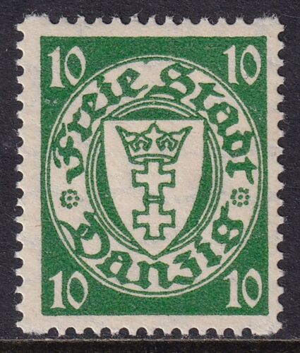 DANZIG 1932 Shield 10pf Green with Interrupted Perfs SG 179a MH/* (CV £44) - Picture 1 of 1