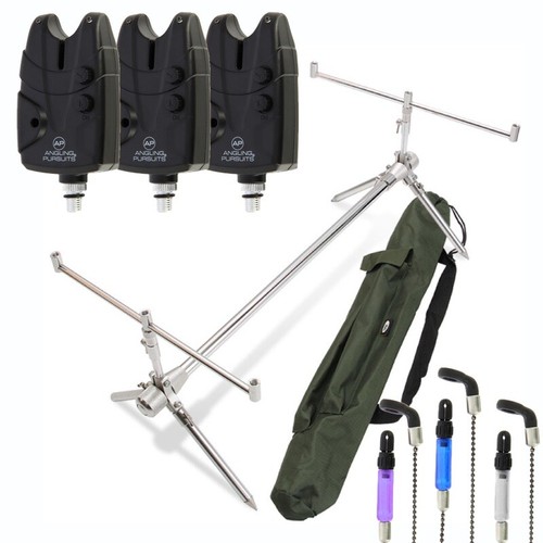 Rod Pod NGT Pour 3 Cannes Avec Détecteurs Électroniques Et Sac De Transport - Hauteur Réglable 51-71 Cm
