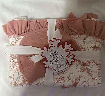 Honest Baby Clothing Stroller Blanket and Cap Gift Set 100% Organic Cotton New