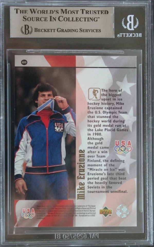 Mike Eruzione USA Olympics MIRACLE ON ICE Autographed Signed 1996 Upper Deck BAS - Image 3 of 4