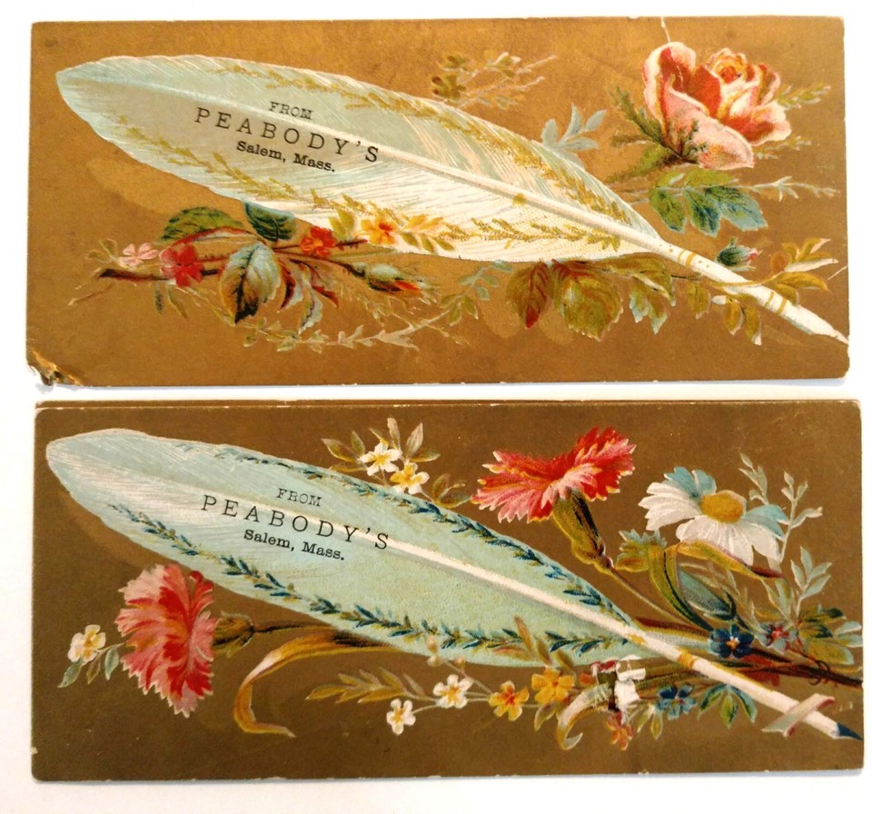 SIX VICTORIAN TRADE CARDS. Peabody's Clothing Store, Salem MA eBay