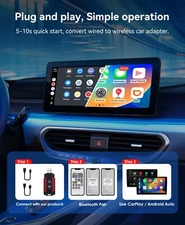 2 in 1 Wireless Carplay & Android Auto Adapter Bluetooth WIFI USB Plug & Play