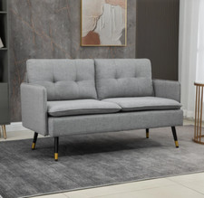 2 Seater Sofa Vintage Retro Settee Mid Century Style Small Fabric Loveseat Couch