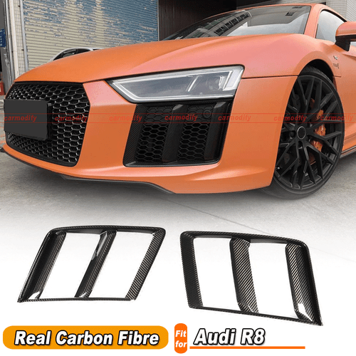 Passt für Audi R8 2016-2018 Carbon Vorne Lufteinlass Nebelscheinwerfer Abdeckung - Bild 1 von 10