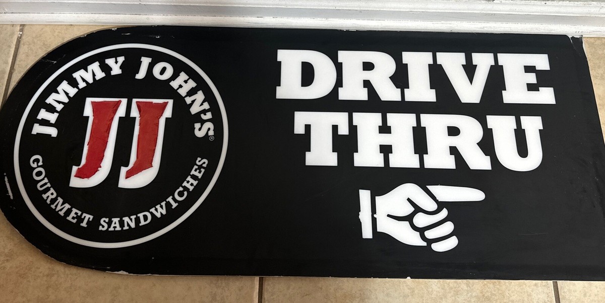 AUTHENTIC JIMMY JOHN'S Drive Thru SIGN FRANCHISE SIGN Plexiglass