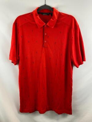 ADIDAS GOLF Men's ADICROSS Red Print Short Sleeve Polo Shirt Sz M NWOT