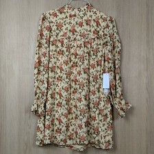 NWT Reformation Large Mini Dress Jourdan Varenna Yellow Floral Long Sleeve