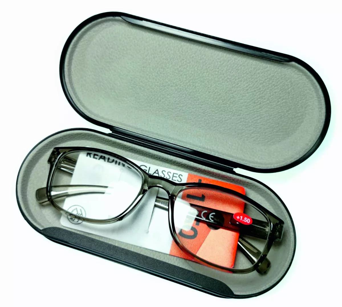 HR Brillenetui Brillenbox mit Lesebrille +1,5 Brillen Etui Sehhilfe  Lesehilfe