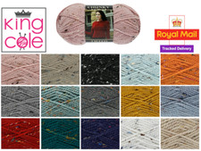 King Cole Chunky Tweed 100g Knitting Crochet Yarn 25% Wool, Acrylic