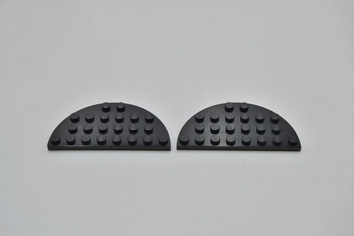 Lego 2 X Building Plate half Round Black Plate Round Half 4x8 22888