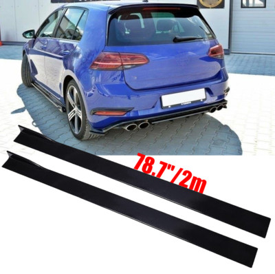 78.7''/2m Auto Sideskirt +Seitenschweller Schwarz Glanz Für VW Golf 7 R / R-Line