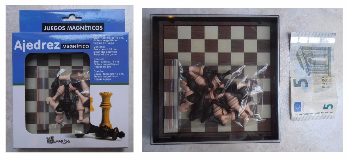Scacchi Magnetici In Legno Noce E Pino: Scacchiera Pieghevole 40x42 Cm, Portatile Da Viaggio, Regalo Per Adulti E Bambini (3+)