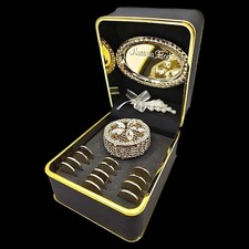 ARRAS DE BODA Gold WEDDING CEREMONY 13 Mexican COIN SET Box BRIDAL Chest