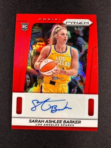 2025 Panini Prizm WNBA Sarah Ashlee Barker Red Prizm Auto /99 Throwback RC