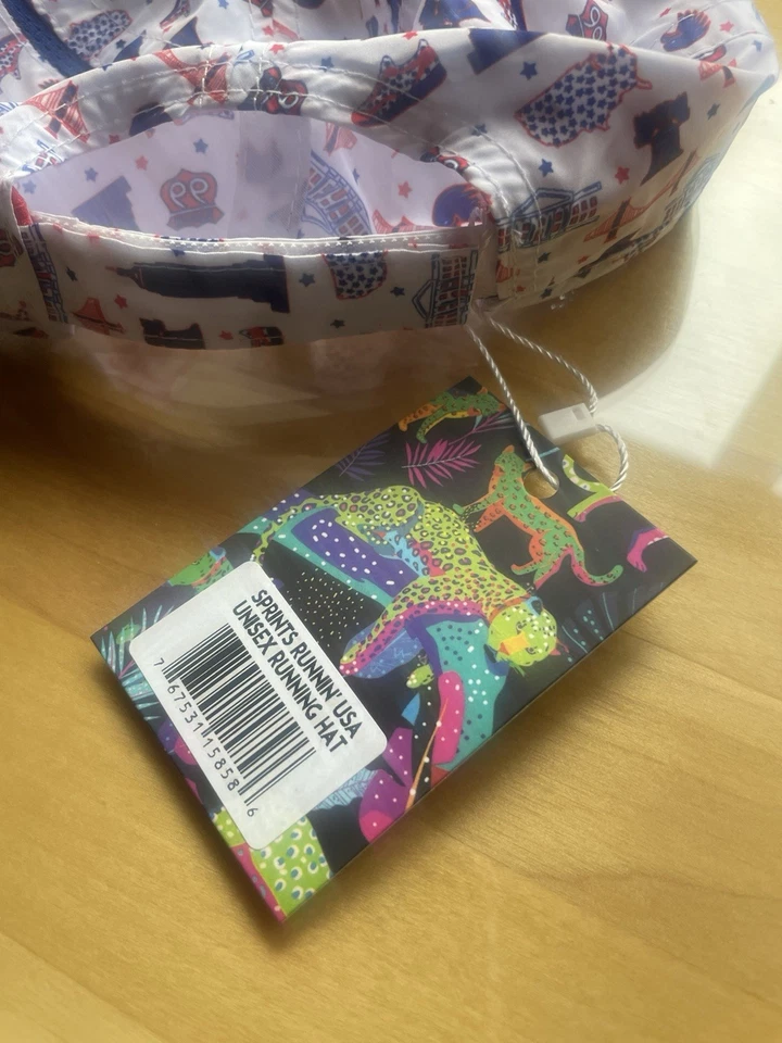 SPRINTS Running Hat Cap Runnin’ USA Route 66 NYC Allover Print Adult Polyester - Image 4 of 4