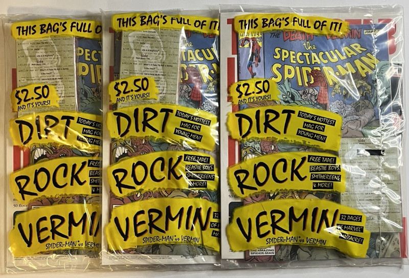 Spectacular Spider-Man #195, Dirt Magazine #2, Cassette Tape Sealed Bag Lot of 3