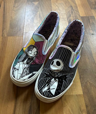 Disney Nightmare Before Christmas Jack & Sally Slip-On Sneakers Girls 8.5