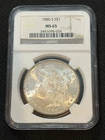 1880 S MORGAN SILVER DOLLAR ~ NGC MS65 ~ BRIGHT & SHINY LIGHT EDGE TONE.