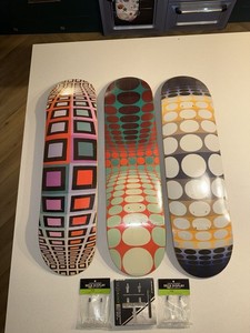 Victor Vasarely Full Set OND, ANNEAUX & ZETT Skateboards NEU Shrink Wrap + Mount