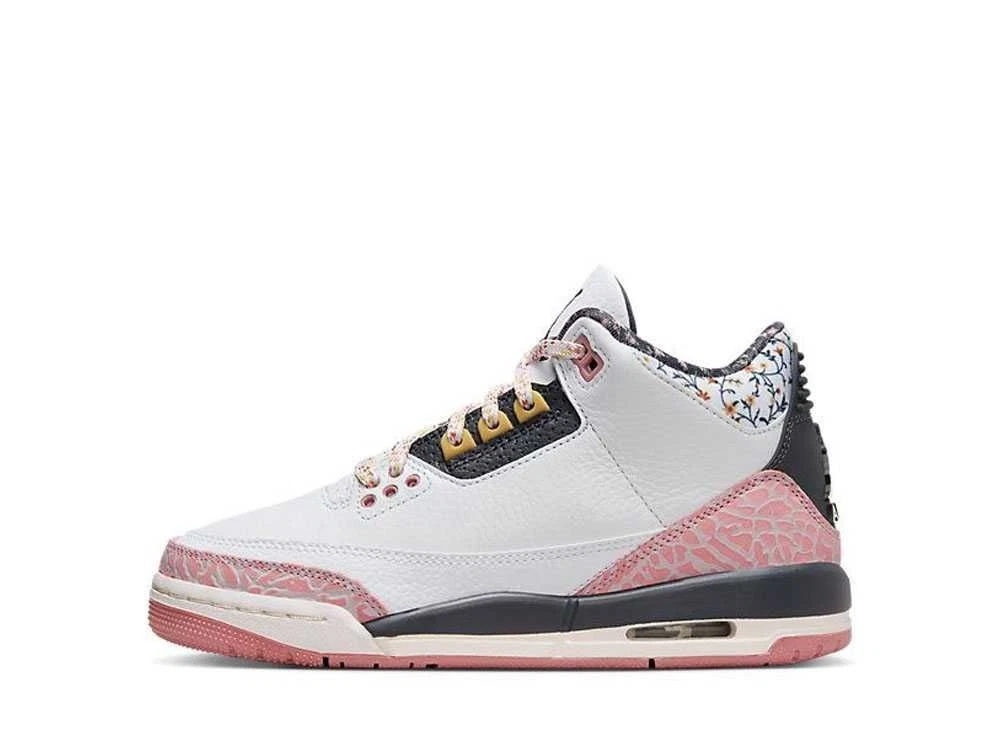 Nike GS Air Jordan 3 retrò bianche rosa nere mai usate