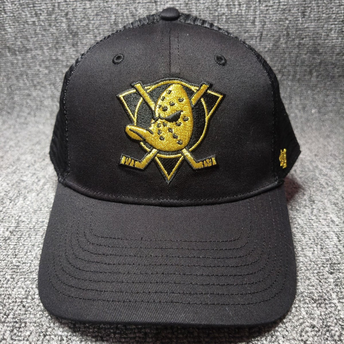 '47 Brand Anaheim Ducks NHL Black Trucker Snapback Hat Old Logo Curved