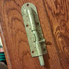 Vintage Salvage Metal Door Bolt Slide Latch, Silver Tone Surface Mount