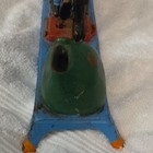 VINTAGE CAST IRON MECHANICAL  COIN BANK TWO MEN ON BENCH MOVING  HOPPER — photo 8