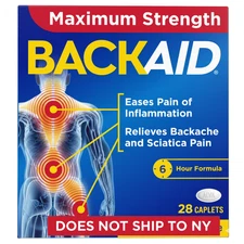 Backaid Max Maximum Strength Pain Relief Caplets, 28 CT