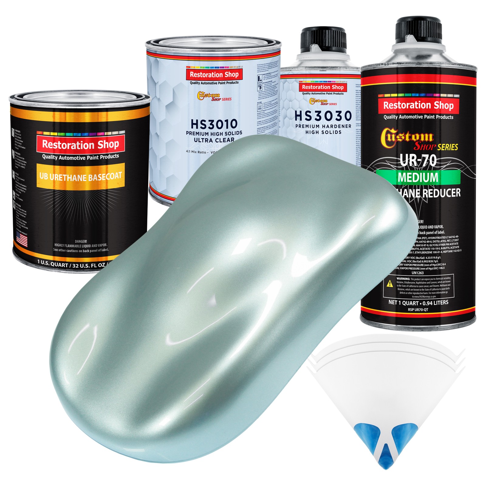 Frost Blue Metallic Premium Urethane Basecoat Clearcoat Auto Paint Kit
