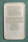 One Troy Ounce Fine Silver Bar 999 Credit Suisse Essayeur Fondest Serial 005632