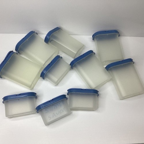 Lote Tupperware Modular Mates Spice Shakers 1843 1946 contenedores de almacenamiento azul - Imagen 6 de 8