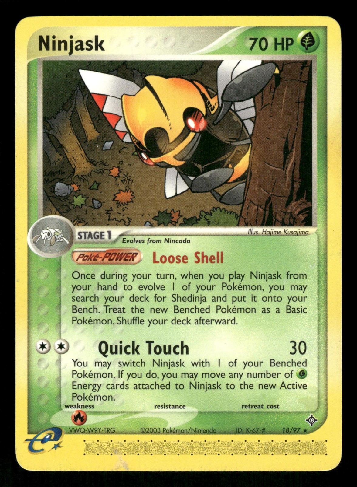 Ninjask 18/97 NM Rare Dragon 2003 Pokemon TCG