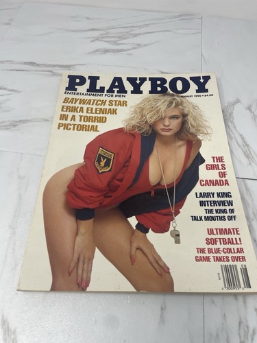 Vintage Playboy Magazine - August 1990 - Erika Eleniak (Baywatch) - Larry King