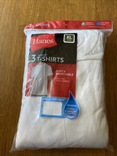 Hanes Moisture-Wicking Crew Tee Undershirts Size XL White Mens 3 pack