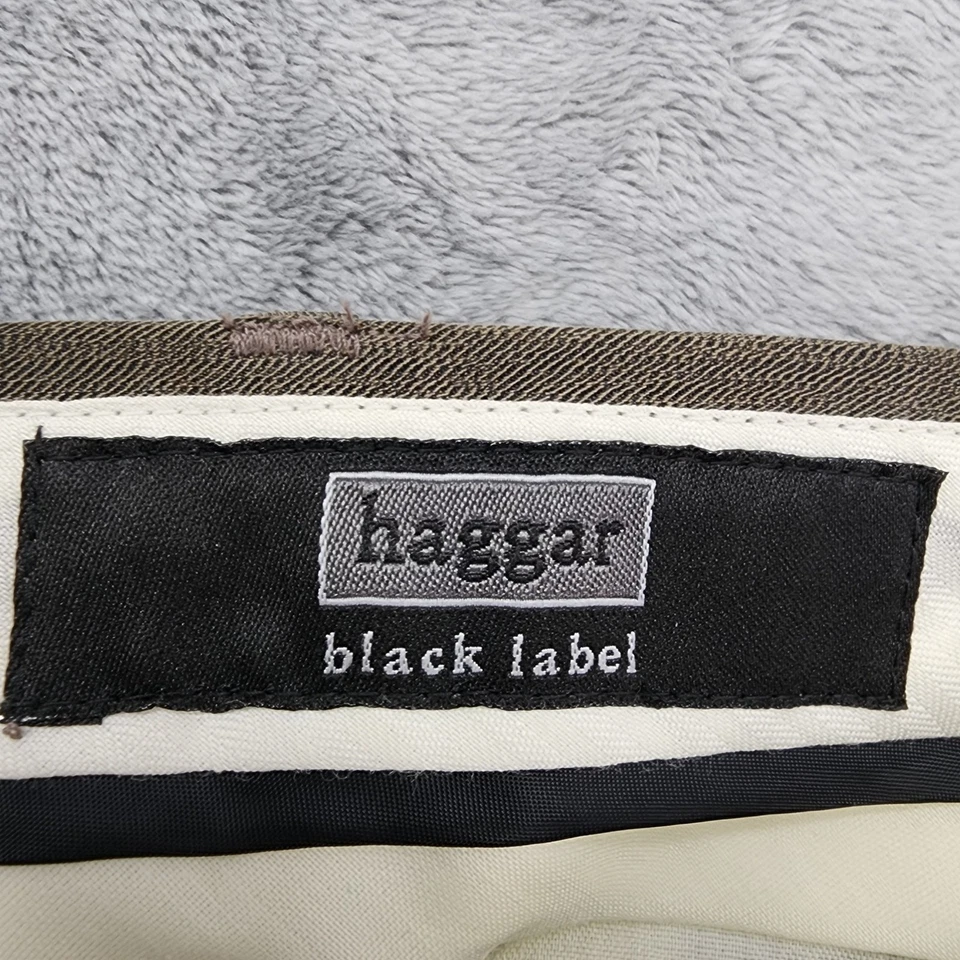 Haggar Black Label Dress Pants Mens 34x32 Brown Pleated Cuffed Office Academia - Image 4 of 4