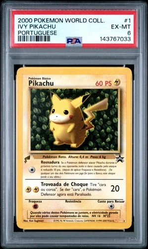 2000 POKEMON PIKACHU WORLD COLL PORTUGUESE #1 IVY PIKACHU PSA 6