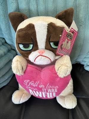 Grumpy Cat Plush 12'' Heart I Fell in Love Once it was Awful Stuffed Plush Animal