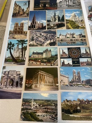 Lot Of 17 Vintage France Landmark Postcards Cathedrals Notre Dame Arc De Triomph
