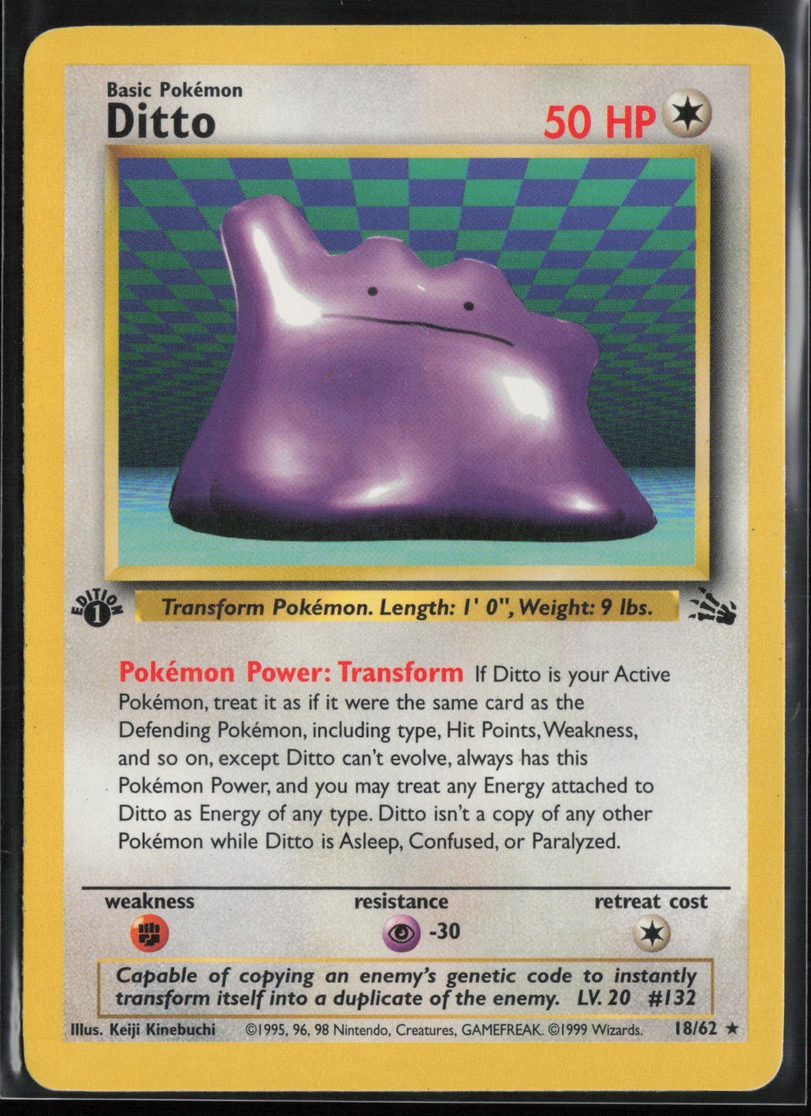 Ditto 1st Edition 18/62 - Fossil - PTCG - MP