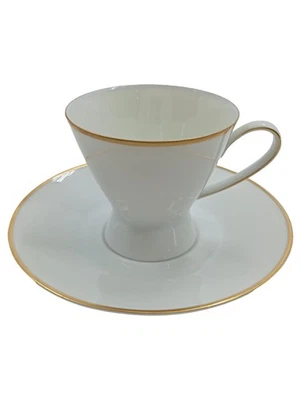 Rosenthal Tasse et Soucoupe Porcelaine Bord Doré - Photo 1/3