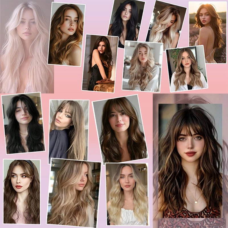 头发上衣全头夹发加长带 Bang 蕾丝 Toupee 真人 — 第 3/4 张图片